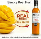 Mayer Mango Syrup for Drinks, Award-Winner, Premium Hungarian Fruit Syrup for Cocktails, Smoothies, Lemonade, Desserts - Crafted with 100% Real Fruits - Rich Taste, No Artificial Flavor, No Additives -Award Winning Artisanal Beverage 16 Oz, 1Pack