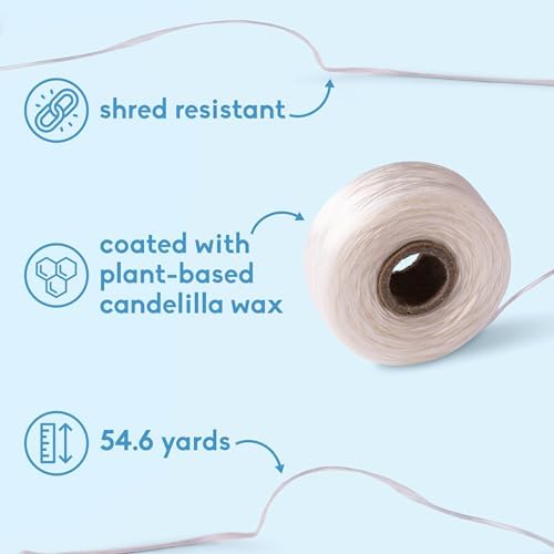 The Humble Co Mint Dental Floss, 4 Pack - Vegan Expanding Dental Floss for Adult & Kids - Non-Toxic, Thick Expandable Floss for Gum Health - Oral Care & Hygiene - 220 Yards