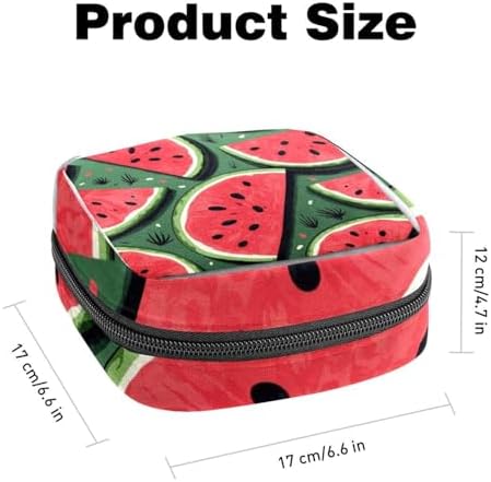 Sanitary Napkin Storage Bag for Women Cute, Feminine Menstruation Pad Holder for Period, Portable Zipper Menstrual Pad Bags Watermelon