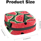 Sanitary Napkin Storage Bag for Women Cute, Feminine Menstruation Pad Holder for Period, Portable Zipper Menstrual Pad Bags Watermelon
