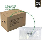 Clear Plastic Reclosable Zip Bags - GPI Case of 1000 4" x 6" 2 mil Thick Strong & Durable Poly Baggies With Resealable Zipper Top Lock & write-on white block, for storage, packaging & shipping