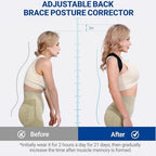 Posture Corrector for Women & Men - Adjustable Upper Back Brace Straightener Suitable for Lumbar, Shoulder, Neck, Scoliosis, Providing Comfortable Elastic Support and Pain Relief