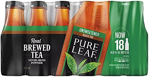 Pure Leaf Unsweetened Iced Real Brewed Tea - Never From Powder - By Gourmet Kitchn - 3 Boxes (16.9oz - 18 pk per Box), Total 54 Bottles 3 Pack (54 Bottles)