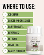 Locust Bean Gum Powder 4 oz – Carob Bean Gum by Benosen • Natural Food-Grade Thickener & Stabilizer for Ice Cream Gelato Sorbet Sauces Dairy & Gluten-Free Baking • Vegan • Pure Powder