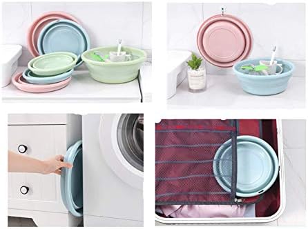 Multi-purpose Collapsible Dish Tub Bowl BPA-Free Round Lightweight Collapsible Wash Basin (Green)