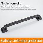 joyrain 500lb Capacity Stainless Steel Grab Bar - Heavy Duty Bathroom Safety Rail for Elderly, Anti-Slip Shower Handle, ADA Compliant (Matte Black, 12 inch)