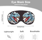 Dinosaur Silk Eye Mask Sleep Mask Tyrannosaurus Rex Beast Roaring Fiercely Black Eye Mask with Adjustable Strap Lightweight for Women Work Travel Night Sleep