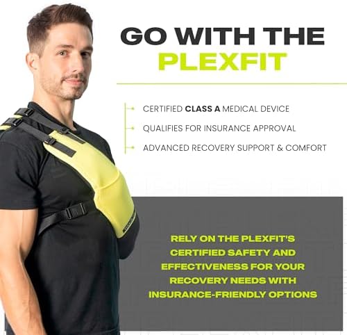 Athletic Arm Sling Class A Medical Device - Shoulder Sling Immobilizer for Injury Support - For Elbow & Wrist Too - Men & Women (X-Large Left, Yellow & Black)