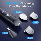 Beard Trimmer for Men, All-in-One Electric Razor & Hair Clipper, Waterproof Cordless Mustache Grooming Kit, Rechargeable Beard Hair Nose Ear & Body Trimmer, Face Shaver, Gifts for Men Husband Father