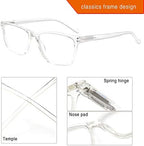 5 Pack Reading Glasses Men Women Spring Hinges Comfortable Glasses for Reading (5 Clear, 1.50)Medium