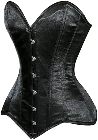 Daisy corsets Women's Daisy Corsets Womens Black Satin Overbust Corset Waist Cincher Bustier & Plus Size