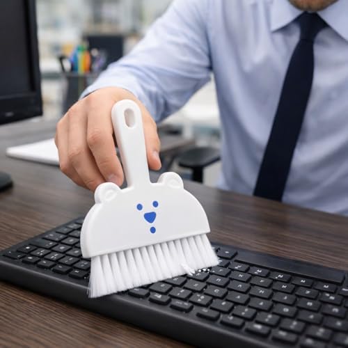 Mini Broom and Dustpan Set - Ergonomic Desktop Cleaning Brush for Keyboard, Laptop, and Arts & Crafts – Compact Hand Broom for Office and Home Workspace, 미니 쓰레받기 빗자루 세트