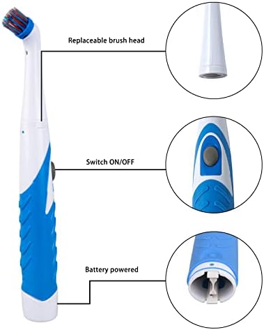 Electric Cleaning Brush with 4 in 1 Multiple Brush Heads,Indoor Household Cordless Motorized Brush for Bathroom Toilet Kitchen Tile Crevice