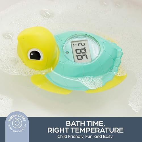 Dreambaby Baby Bath & Room Thermometer - Floating Turtle Toy for Water Temperature Monitoring - Turtle Temperature Monitoring for Newborns, Infants, and Toddlers with Fahrenheit Display