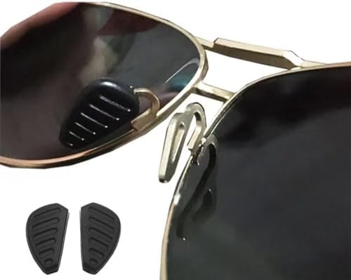 Sunglass Nose Pads,5 Pairs BEHLINE Replacment Eyeglass Nose Piece Anti-Slip Soft Silicone Sport Nose Guard,Plug-in Glasses Nose Bridge Pads,Eyewear Frame Nose Support Rest(Black,16mm)