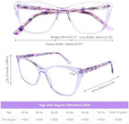 DOOViC Computer Reading Glasses Blue Light Blocking Acetate Frame Fashion Cat Eye Spring Hinge Readers for Women 1.75