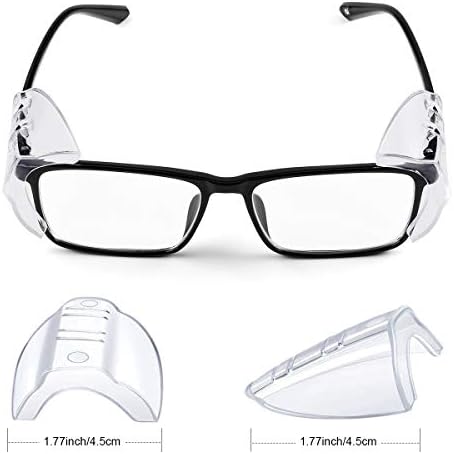 8 Pairs Eye Glasses Side Shields, Flexible Slip on Side Shields for Safety Glasses Fits Small to Large Eyeglasses Universal