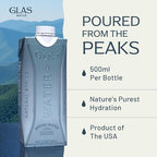 GLAS Water Natural Spring Water (12 Pack) 16.9oz / 500ml Boxed Water | Eco-Friendly Box with Plant-Based Cap | Sustainable Bottled Spring Water Alternative | Non-BPA, Recyclable Boxed