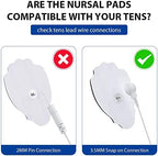 TENS/EMS Unit Replacement Pads NURSAL 20 Pack 3.5mm Snap Electrode Patches for Electrotherapy, Reusable Self-Adhesive Electrodes Pads, Compatible with Belifu, AVCOO, MEDVICE TENS (White)