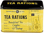 New English Teas Tea Rations Tea Tin with 40 English Breakfast Teabags, World War 2 Memorabilia