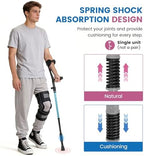 Ergonomic Forearm Crutches Spring Assist Crutches for Adults,Comfortable and Height Adjustable Arm Crutches Forearm with Anti-Slip Base,Walking Crutches with Cuffs, Not a Pair (Blue)