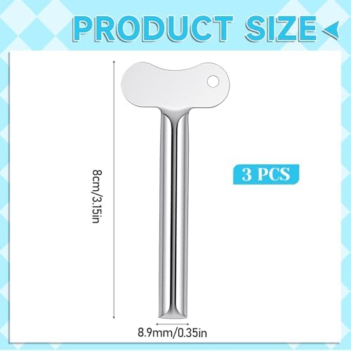 3 PCS Toothpaste Squeezer, Silver Stainless Steels Metal Tube Squeezer Keys Salon Toothpaste Tubes Squeezers Daily Living Tube Squeezing Aids Durable Processing for Paint, Cream, Cosmetic and Hair Dye