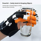 Rehabilitation Robot Gloves, Rechargeable Stroke Hemiplegia Finger Rehabilitation Trainer for Hand Function Recovery, with Single Finger Training, Finger Training Rehab Orthotics,RightHand L