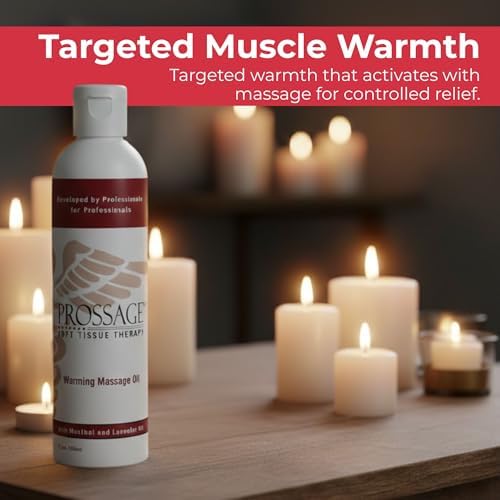 Prossage Heat Warming Relief Massage Oil for Therapuetic Massages, Deep Tissue Massages, and Aromatherapy, Topical Reliever, 8 Ounce Bottle