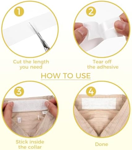 6pcs self-adhesive collar stickers, disposable women's men's hat shirt collar neck pad with transparent tape, absorbent and sweat wicking, invisible sweat pad for hat armpit shirt neck (8m)