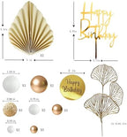 White Gold Balls Cake Toppers Balls Birthday Cake Decorations for Birthday Boho Wedding Baby Shower Party Decoration (White Gold)