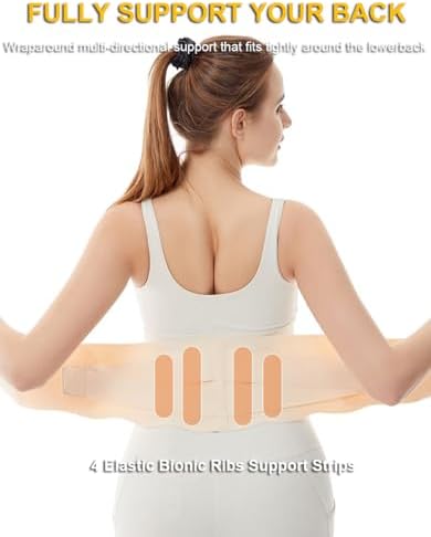 Super Thin Back Brace for Lower Back Pain Women Men, Lumbar Support Waist Support Brace for Women Lower Back Pain Relief Products, Hip Belt Waist Belt Sciatic Nerve Brace for Women Men (Black, Large)