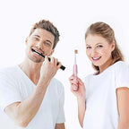 BNEI Sonic Electric Toothbrush, 5 Modes, 2 Minute Timer, 30 Day Life, 8 Replaceable Brush Heads, Black/Pink (Black,B)