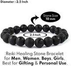 Aleafa Armlet Presents Natural Black Onyx Self Bracelet Crystal Stone 10 Mm Round Bead Bracelet for Reiki and Crystal Stones (Color : Black) #Aport-4706