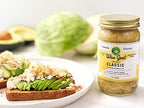 Raw Organic Fermented Unpasteurized Sauerkraut, “Classic” Variety [Vegan, Gluten Free, Non-GMO, Probiotic] 16 oz Glass Jar by Wise Goat Organics