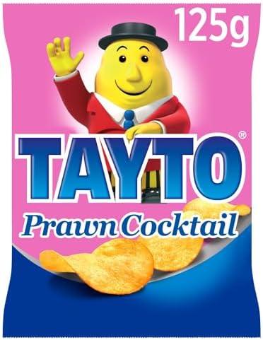 Tayto Prawn Cocktail Flavour Potato Crisps Share Bag, Pack of 3 (125g, 4.40oz)