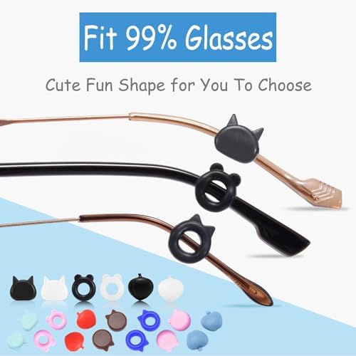 Mini Silicone Ear Hooks Eyewear Retainer, 10 Pairs Anti-slip Glasses Sleeve Ear Grips for Eyeglass, Sunglasses