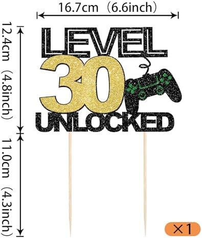 1 Pack 30th Birthday Video Game Cupcake Toppers Gaming Level Unlocked Game On Controllers Cupcake Picks Game Theme Baby Shower Kids Boys Girls 30th Birthday Anniversary Party Cupcake Decorations