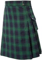 Utility Kilts for Men Scottish Tartan Kilts Casual High Waist Buckle Strap Modern Gothic Pleated Skirts with Pockets
