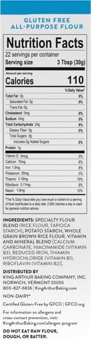 King Arthur Gluten-Free All-Purpose Flour, 24 Ounce (Pack of 1) - Non-GMO Project Verified, Certified Kosher