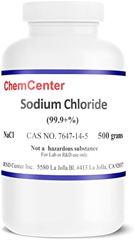 Sodium Chloride (Salt), High Purity Crystals, 500 Grams (1.1 lb.)