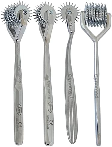 ArTLaB-Premium German Wartenberg Neuro Pinwheel Diagnostic Instrument Sensory Wartenberg Pinwheel 1,3.5,7 Head Strong Wheel Stainless Steel Nerve Tester (Set of 4 (1,3,5,7 Head))