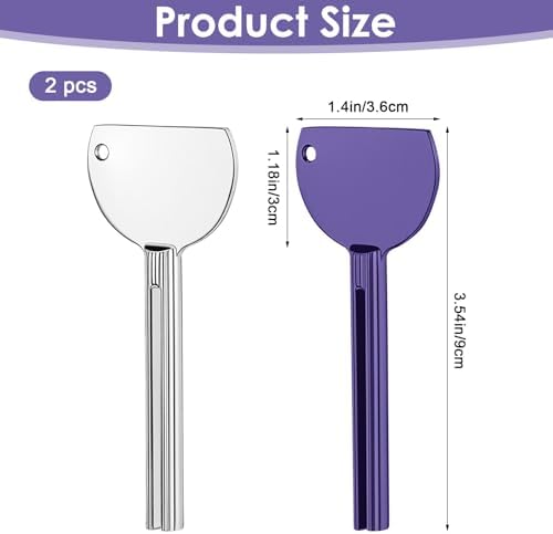 2PCS Toothpaste Squeezer Tool Metal Tube Squeezer Toothpaste Key Stainless Steel Dispenser Tube Squeezers Hand Cream Squeeze Key for Tubes Roller Set for Bathroom Cosmetic, Aids and Accessories