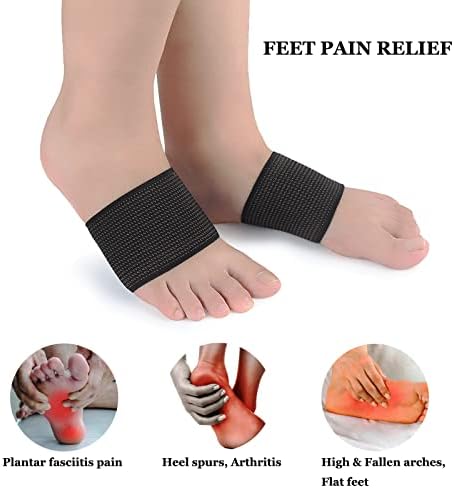 Copper Arch Support Sleeves (4PCS), Plantar Fasciitis Braces for Foot Care, Foot Compression Sleeve for Heel Spurs, Flat & Fallen Arches and High Arch Pain Relief, Arch Support Bands for Women & Men