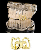 Gold Grills for Your Teeth Grillz for Women Teeth Men Gold Tooth Cap Grillz for Women Golden Tooth Jewelry Mouth Grills Men Hip Hop Outfits Custom Accessory Halloween Party