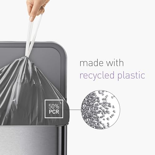 simplehuman Code Q 200 Count, Genuine Odorsorb Custom Fit Liners, Drawstring Odor Absorbing Trash Bags in Dispenser Packs, 50-65 Liter / 13-17 Gallon