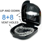 10 Pack Retainer Case,Dental Retainer Box with Vent Holes,Multicolor Storage Container for Aligner Mouth Guard Denture Box (Black)