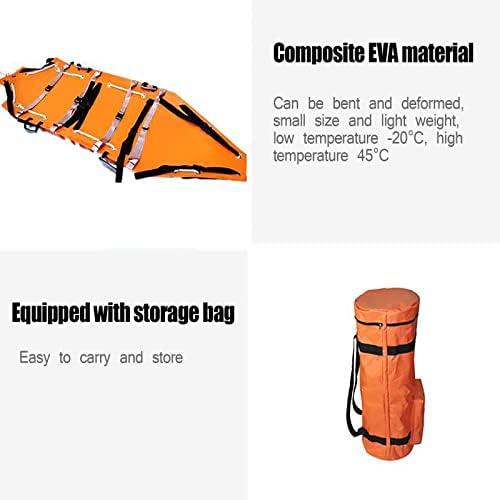 Portable Stretcher, Medical Folding Stretcher with Handles and Storage Bag, Made of Composite EVA with Snap-Fastening Straps, for Hospital, Home, Sports Venues, Ambulance Patient Transport