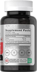 Horbäach Caffeine Pills 200mg | with Green Tea | 200 Tablets | Vegetarian, Non-GMO & Gluten Free