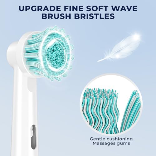 Sensitive Gum Care Replacement Toothbrush Heads Compatible with Oral B Electric Toothbrushes, 8 Pack Sensitive Clean Soft Bristles Brush Heads Refill for Oral B Pro, Genius, Vitality. White