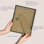 Americanflat 8.5x11 Picture Frame with Shatter-Resistant Glass - Streamline Collection - Thin Border Photo Frame for Tabletop and Wall Display - Hanging Hardware and Easel Stand Included - Black